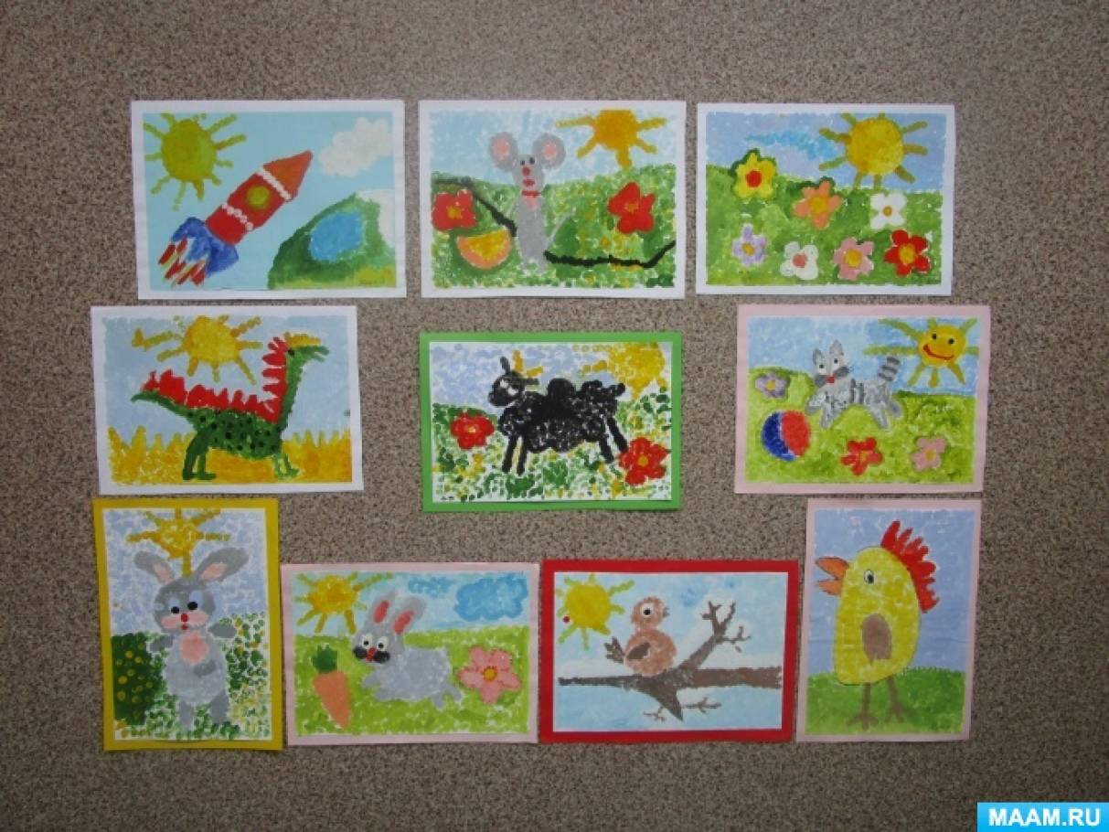 Виставка малюнків в техніці точкової живопису, виконаних дітьми підготовчої групи   19 липня