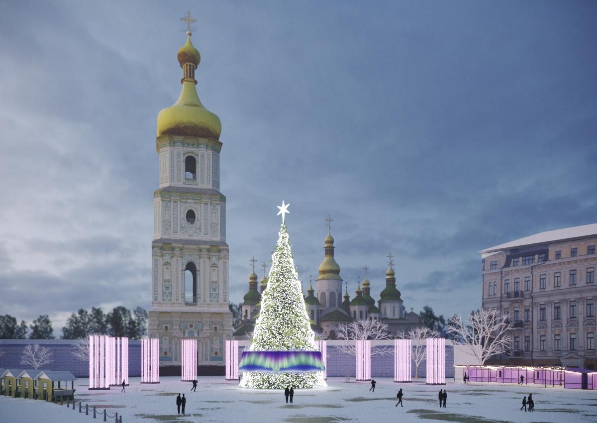 Цього року головною темою різдвяного містечка в Києві буде Північне сяйво