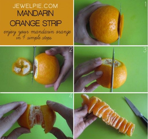 Намагайтеся не обрізати занадто багато, коли будете прибирати верх і низ, так як, якщо ви зачепите м'якоть, сік почне витікати, і розділити мандарин або апельсин буде складніше